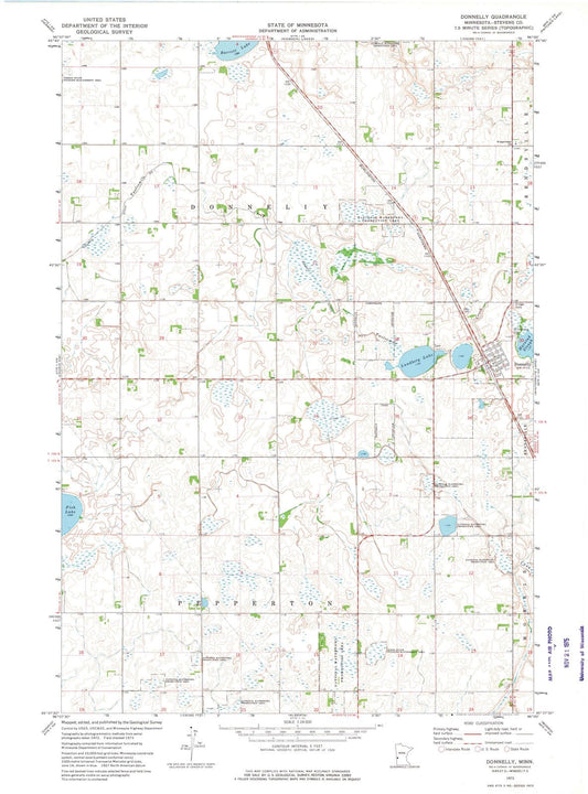 1973 Donnelly, MN - Minnesota - USGS Topographic Map