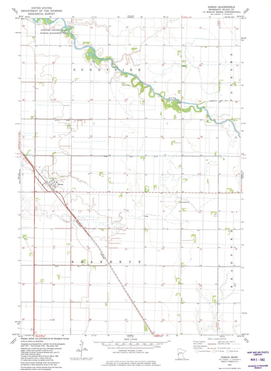 1981 Doran, MN - Minnesota - USGS Topographic Map