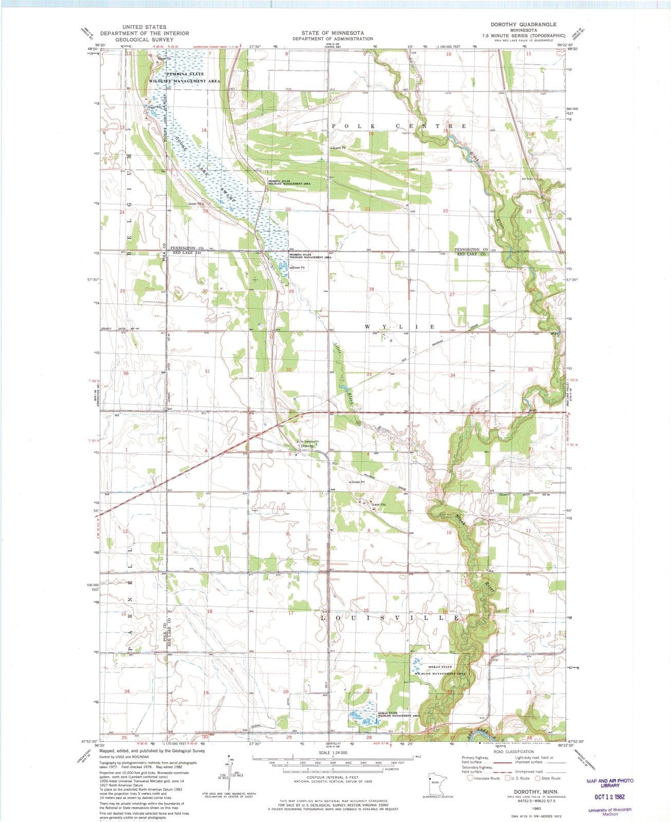 1982 Dorothy, MN - Minnesota - USGS Topographic Map