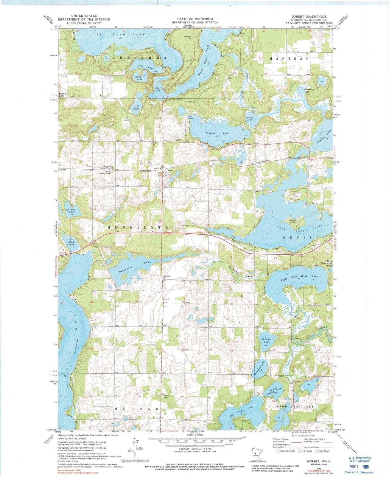 1970 Dorset, MN - Minnesota - USGS Topographic Map