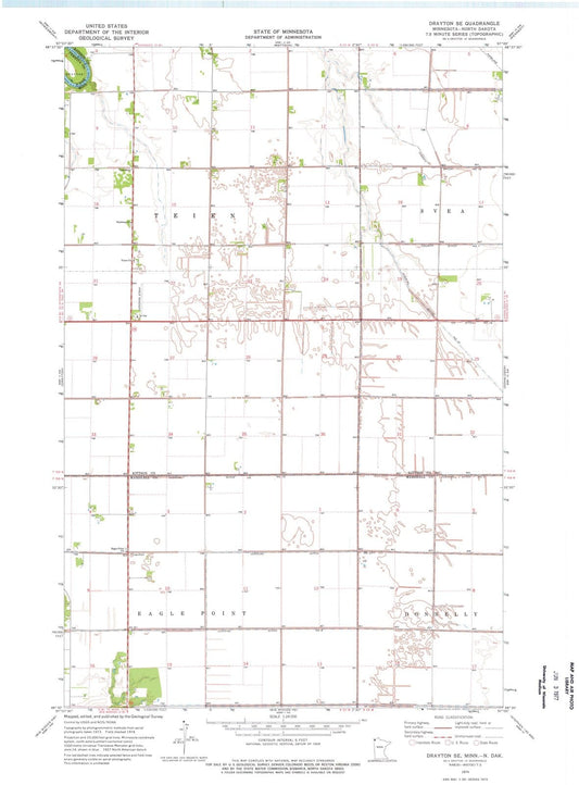 1974 Drayton, MN - Minnesota - USGS Topographic Map