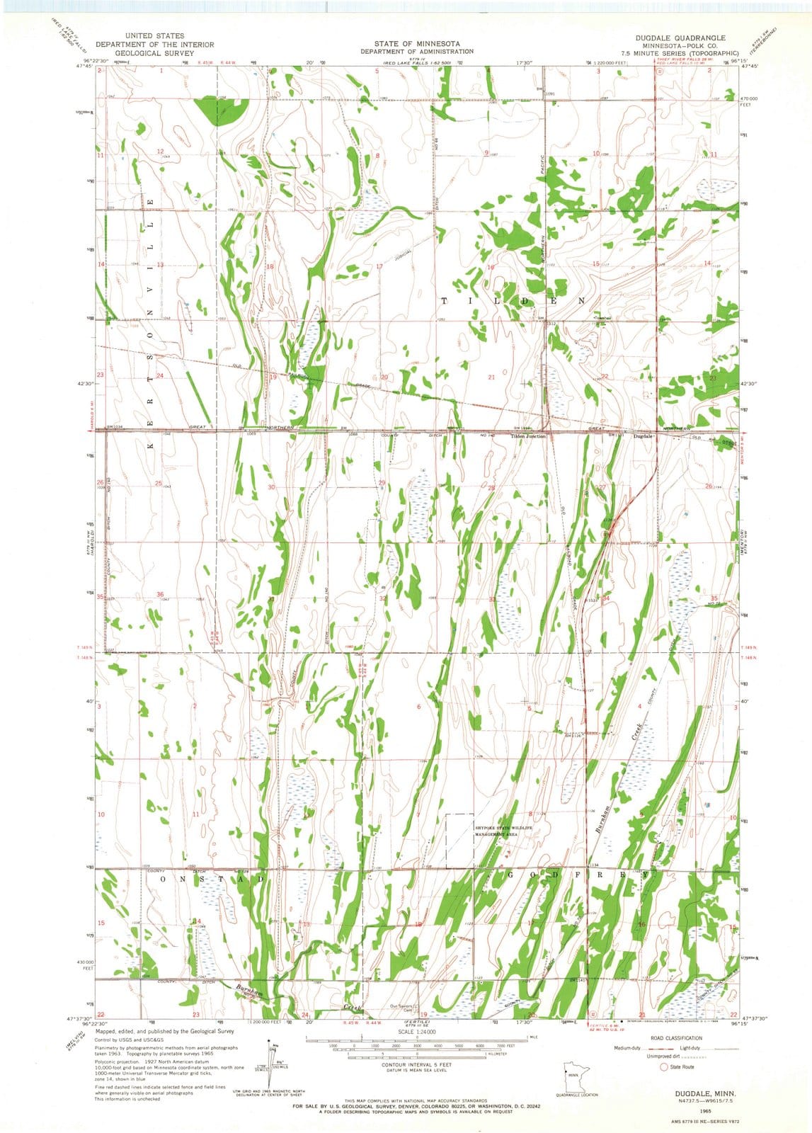 1965 Dugdale, MN - Minnesota - USGS Topographic Map