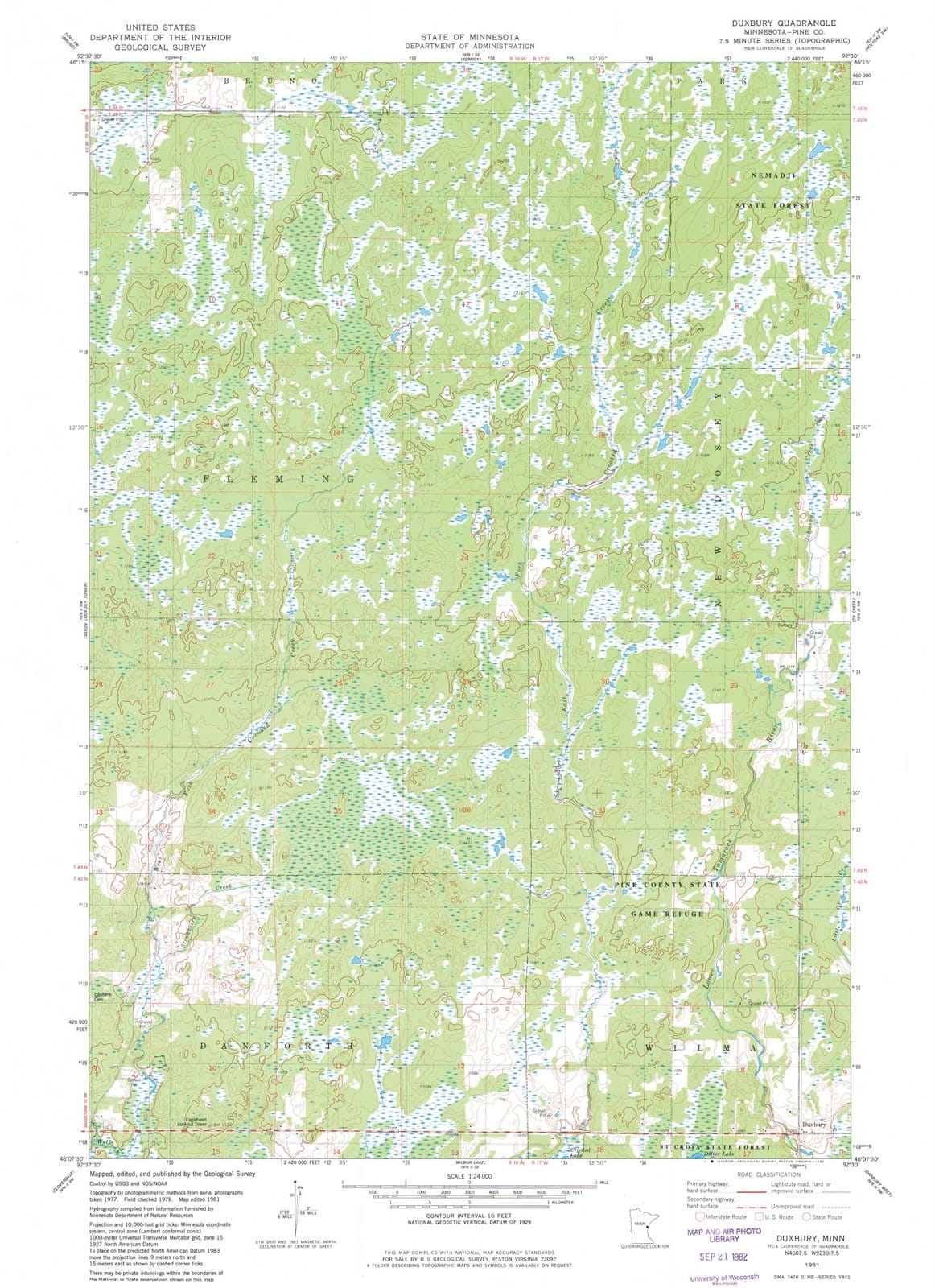 1981 Duxbury, MN - Minnesota - USGS Topographic Map