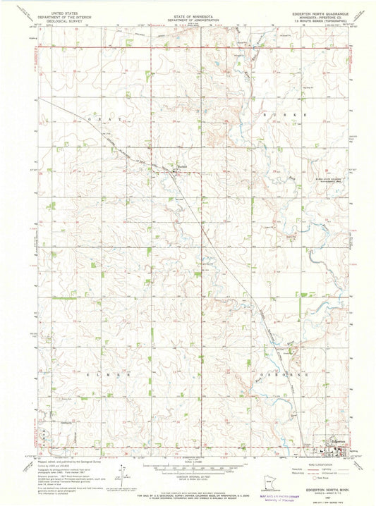 1967 Edgerton North, MN - Minnesota - USGS Topographic Map