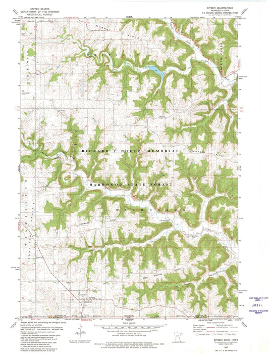 1980 Eitzen, MN - Minnesota - USGS Topographic Map