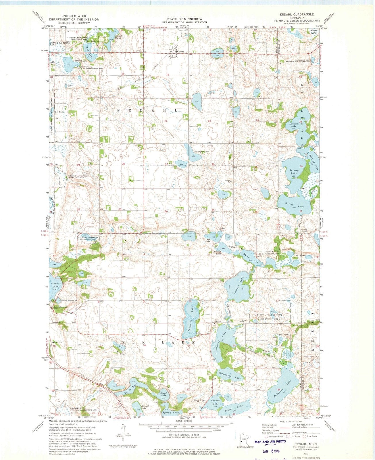 1973 Erdahl, MN - Minnesota - USGS Topographic Map