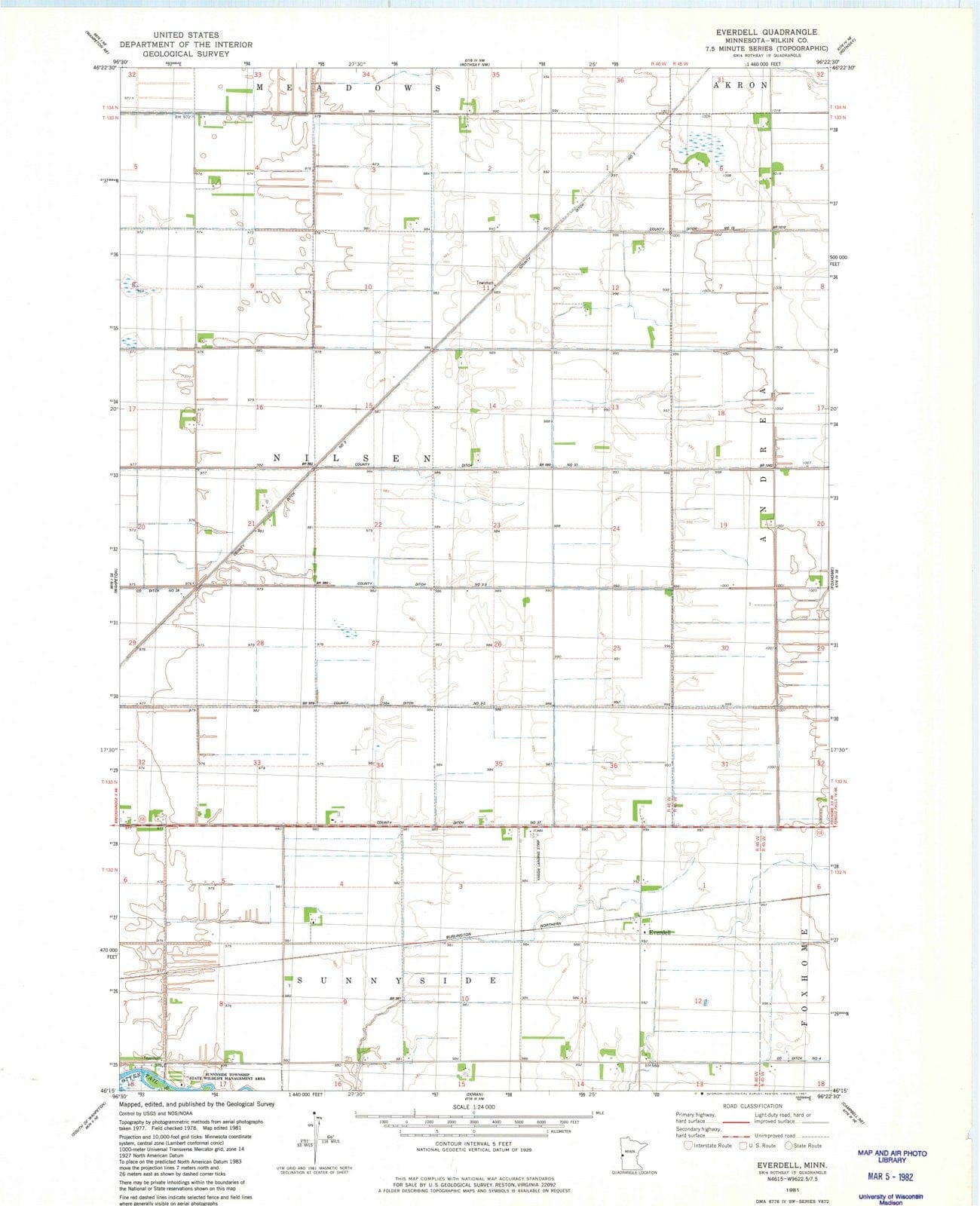 1981 Everdell, MN - Minnesota - USGS Topographic Map