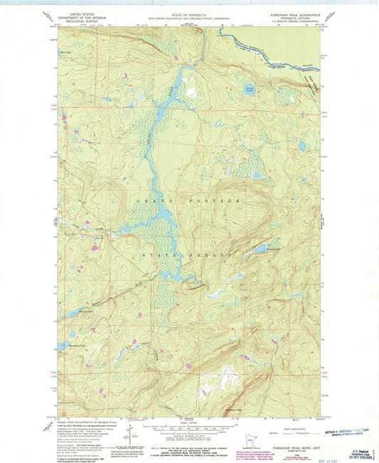 1960 Farquhar Peak, MN - Minnesota - USGS Topographic Map