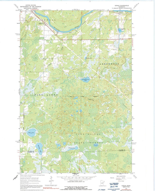 1963 Gowan, MN - Minnesota - USGS Topographic Map