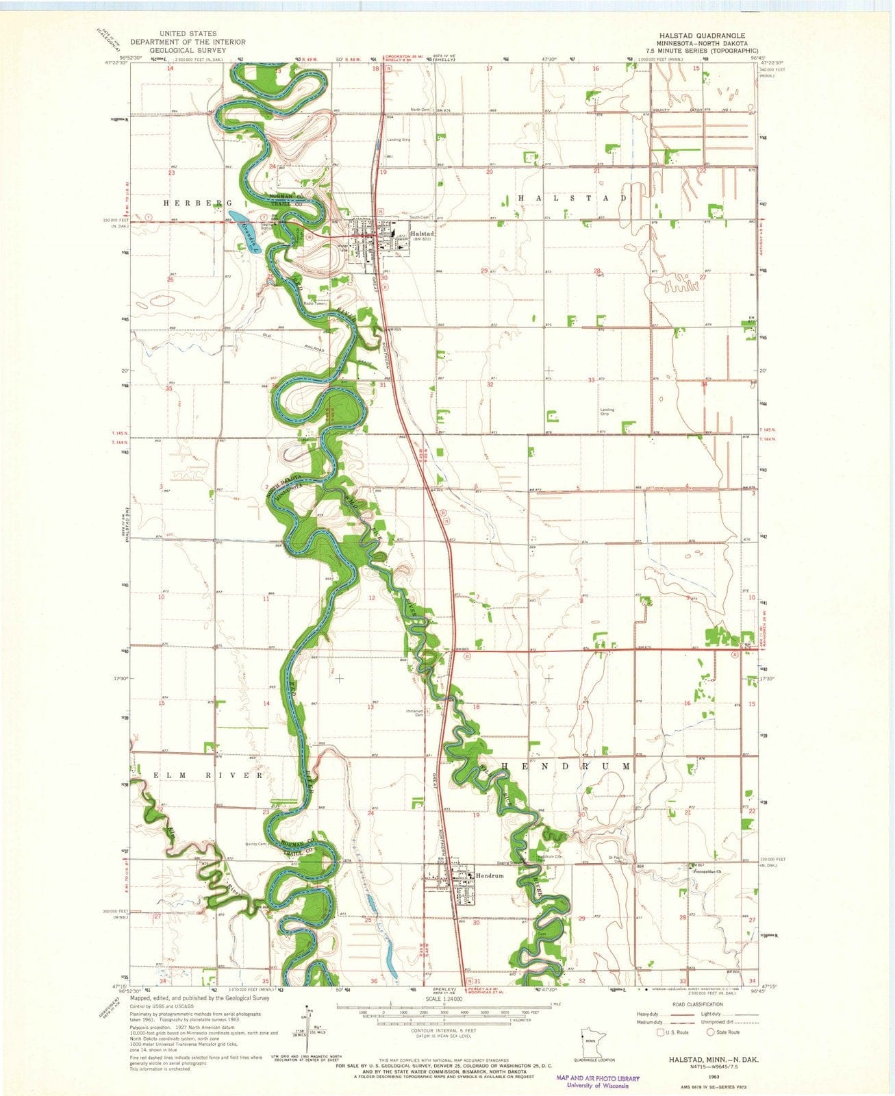 1963 Halstad, MN - Minnesota - USGS Topographic Map