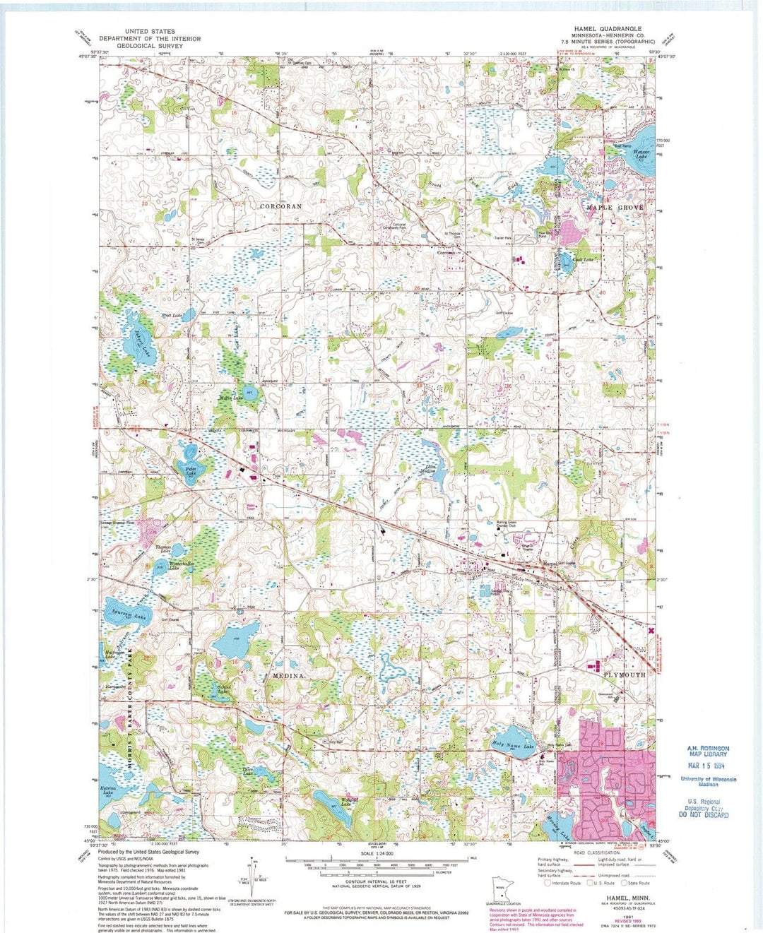 1981 Hamel, MN - Minnesota - USGS Topographic Map