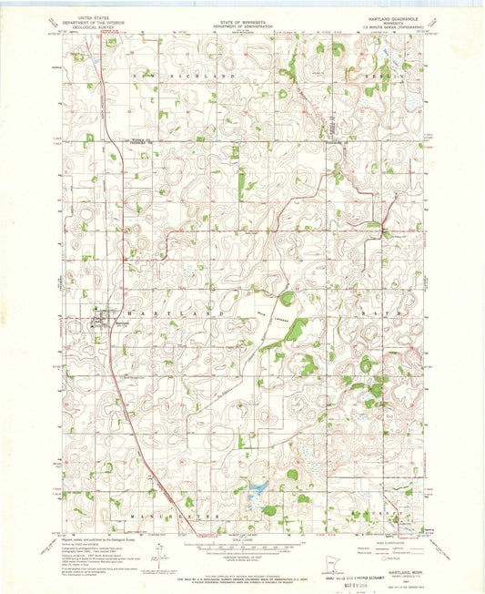 1967 Hartland, MN - Minnesota - USGS Topographic Map