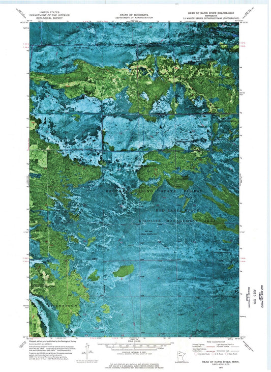 1973 Head of Rapid River, MN - Minnesota - USGS Topographic Map