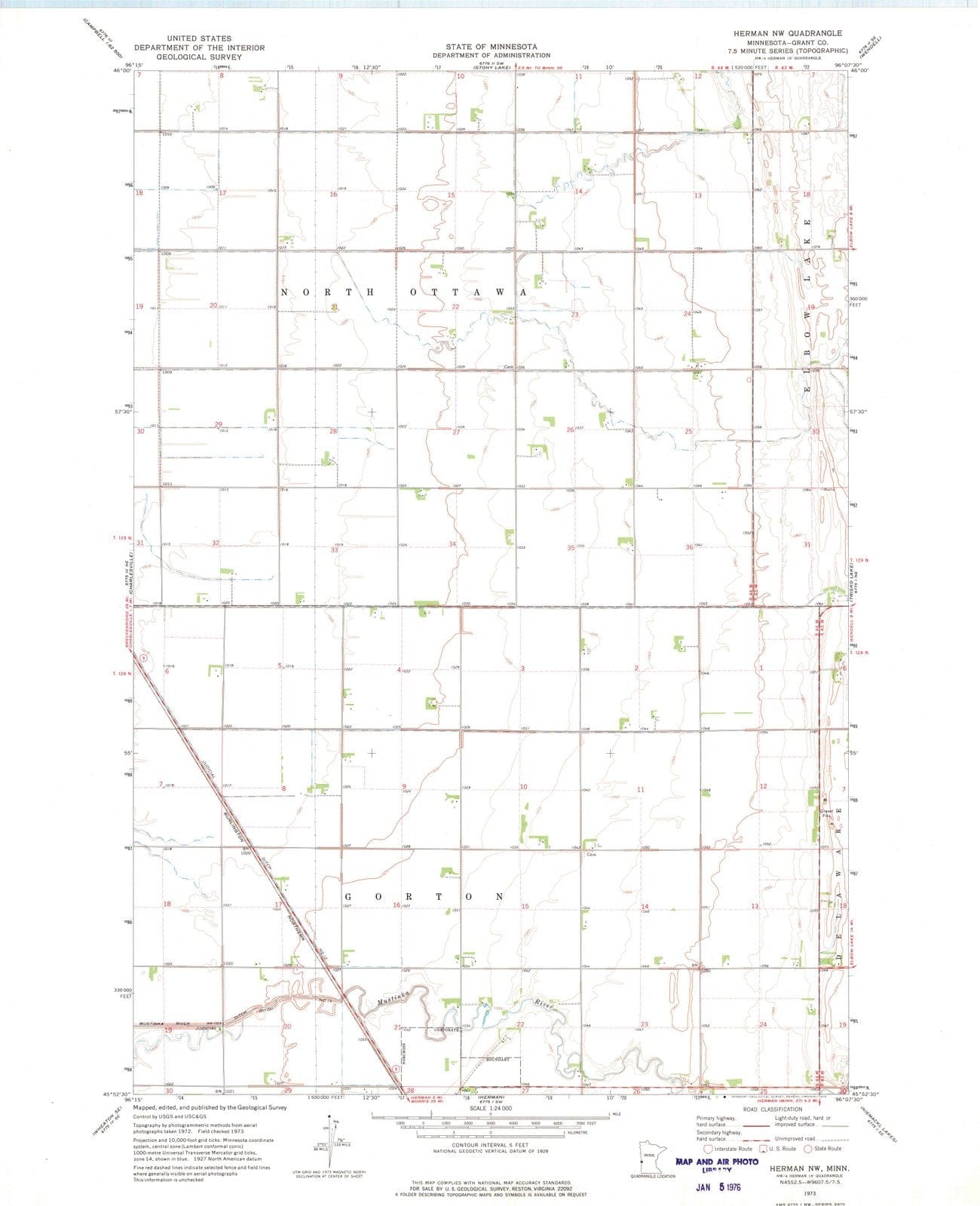 1973 Herman, MN - Minnesota - USGS Topographic Map
