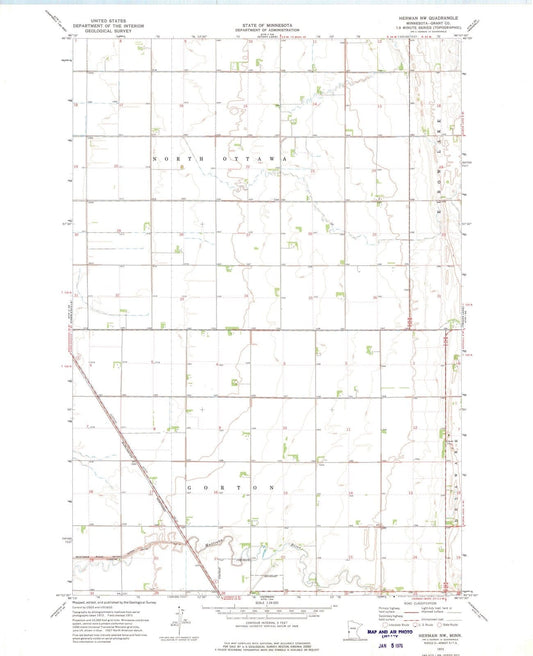 1973 Herman, MN - Minnesota - USGS Topographic Map