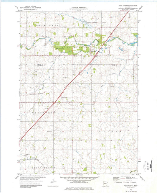 1974 High Forest, MN - Minnesota - USGS Topographic Map v2