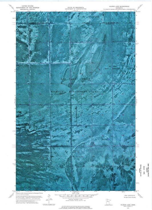 1974 Hilman Lake, MN - Minnesota - USGS Topographic Map