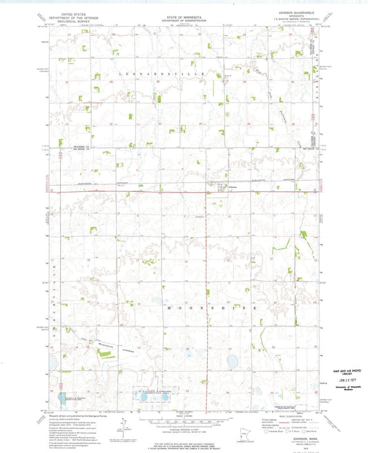 1974 Johnson, MN - Minnesota - USGS Topographic Map