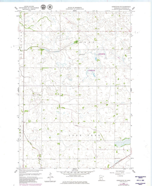1958 Kerkhoven, MN - Minnesota - USGS Topographic Map
