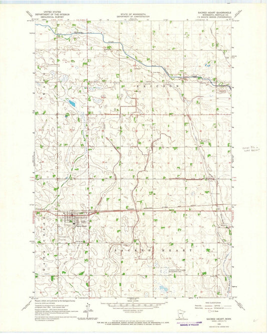 1965 Sacred Heart, MN - Minnesota - USGS Topographic Map
