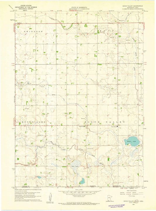 1960 Sioux Valley, MN - Minnesota - USGS Topographic Map