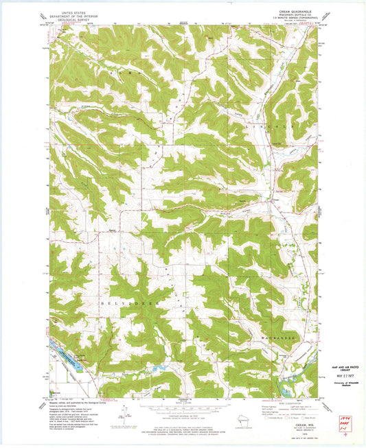 1974 Cream, WI - Wisconsin - USGS Topographic Map