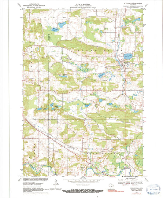 1969 Scandinavia, WI - Wisconsin - USGS Topographic Map