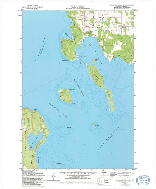 1982 Washington Island, WI - Wisconsin - USGS Topographic Map v2