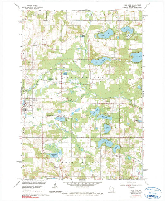 1961 Wild Rose, WI - Wisconsin - USGS Topographic Map