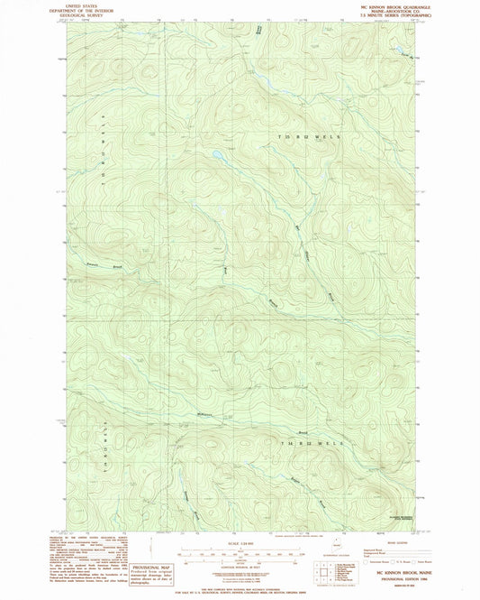 1986 Mc Kinnon Brook, ME - Maine - USGS Topographic Map