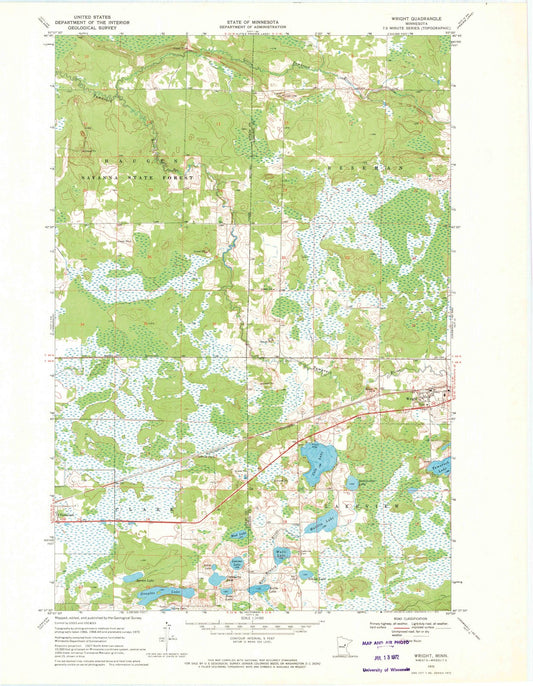 1970 Wright, MN - Minnesota - USGS Topographic Map