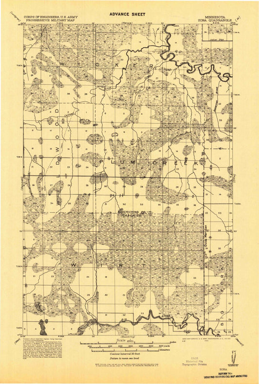 1918 Zora, MN - Minnesota - USGS Topographic Map
