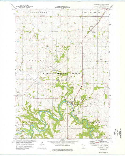1974 Zumbro Falls, MN - Minnesota - USGS Topographic Map