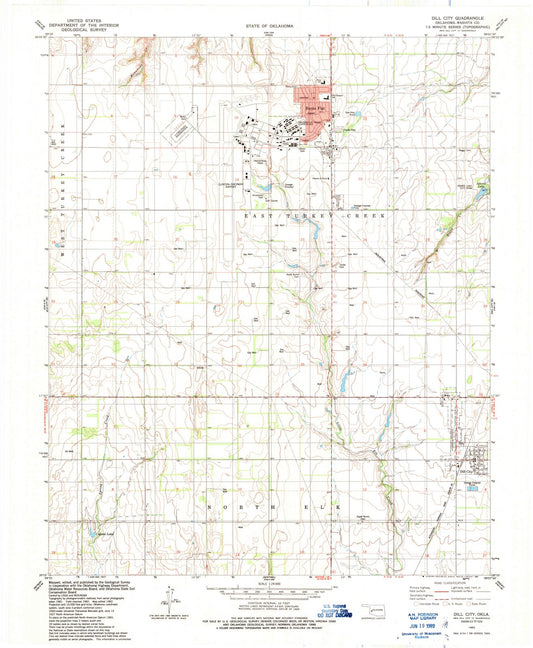1983 Dill City, OK - Oklahoma - USGS Topographic Map v3