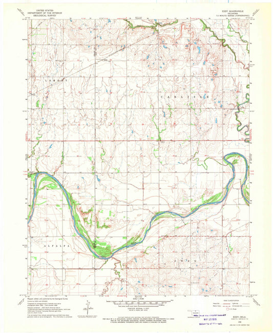 1968 Eddy, OK - Oklahoma - USGS Topographic Map