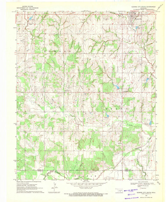 1969 Elmore City South, OK - Oklahoma - USGS Topographic Map