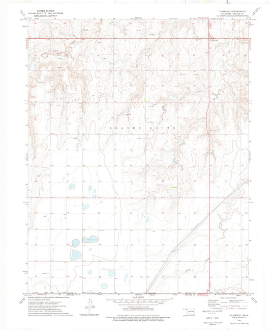 1973 Elmwood, OK - Oklahoma - USGS Topographic Map