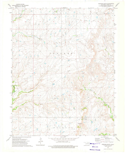 1973 Foraker South, OK - Oklahoma - USGS Topographic Map