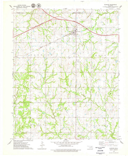 1975 Glencoe, OK - Oklahoma - USGS Topographic Map