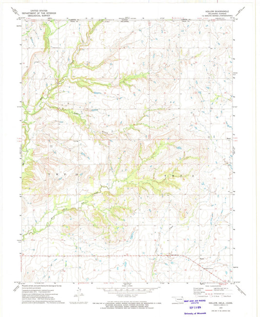 1972 Hollow, OK - Oklahoma - USGS Topographic Map