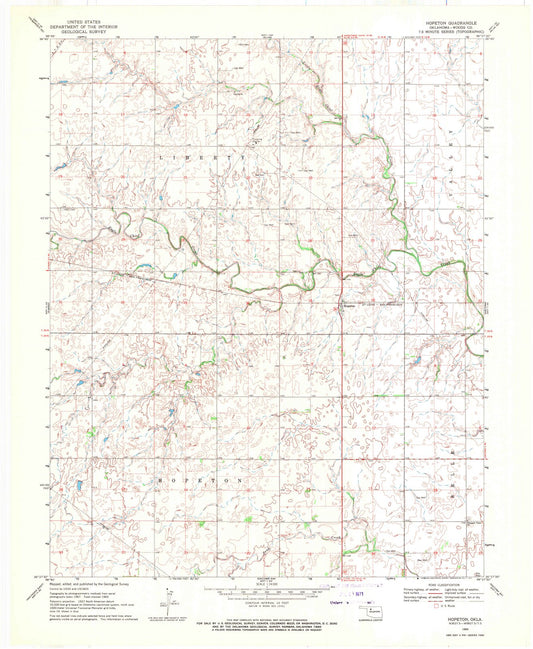 1969 Hopeton, OK - Oklahoma - USGS Topographic Map