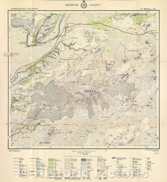 Historic Map : Uppdrattur Island, 1957 , Vintage Wall Art