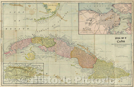 Historic Map : Pocket Map of Philippine Islands, Cuba and Porto Rico, 1899 , Vintage Wall Art