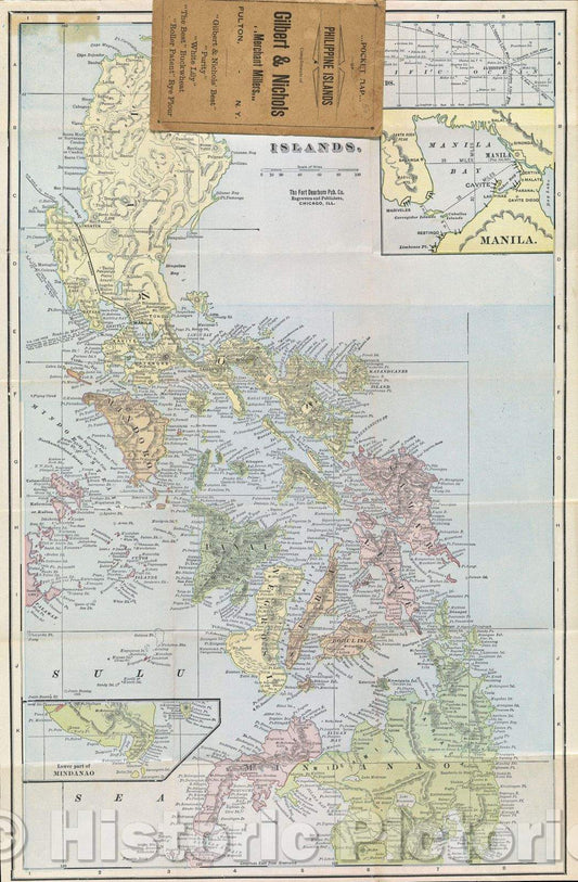 Historic Map : Pocket Map of the Philippine Islands, 1899 , Vintage Wall Art