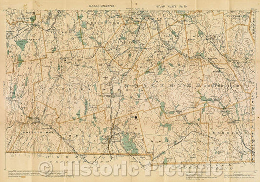Historic Map : Massachusetts atlas plate no. 16, 1907 , Vintage Wall Art