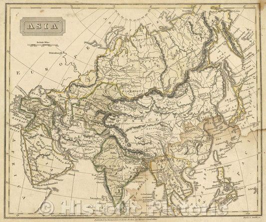 Historic Map : Asia, 1828 , Vintage Wall Art