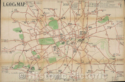 Historic Map : L.G.O. Co. Map, 1914 , Vintage Wall Art