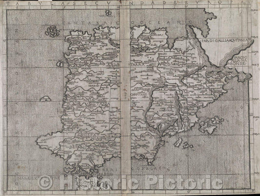 Historic Map : Tabula Seconda Europa, 1482 , Vintage Wall Art