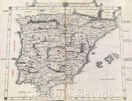 Historic Map : Secunda Europae Tabula, 1511 , Vintage Wall Art