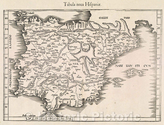 Historic Map : Tabula nova Hispaniae., 1541 , Vintage Wall Art